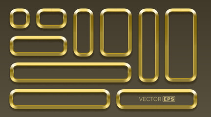 Elegant 3D Golden Metallic Frames Set