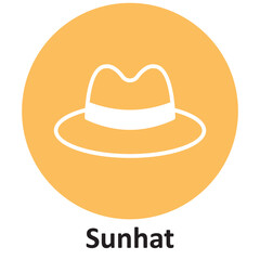 Sunhat Vector icon which can easily modify or edit