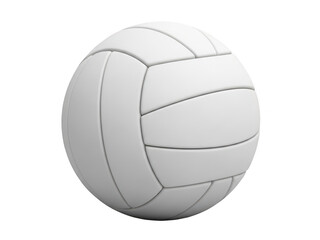 White volleyball ball with panels isolated on transparent background