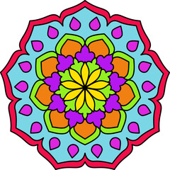 Vector Colored Mandala Round Colored Mandala Design 