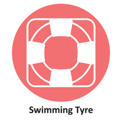 Swimming Tyre Vector icon which can easily modify or edit