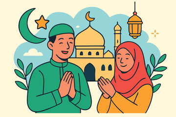 Ramadan Kareem Blessings Under Crescent Nights