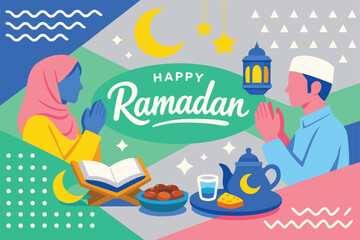 Naklejka premium Ramadan Kareem: A Month of Blessings