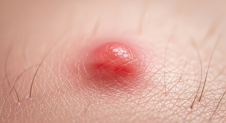 Fototapeta premium Skin inflammation closeup with red bump