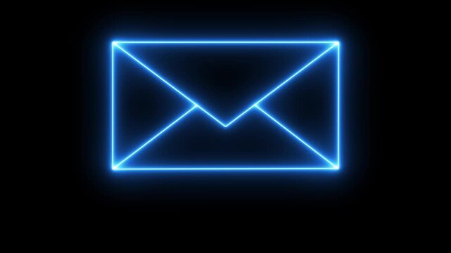 Email  Icon Animation with Glowing Light and Message  Symbol with Light Effect.4k video