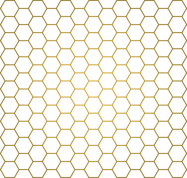 Structure Motif en nid d&rsquo;abeilles hexagonal - fond g&eacute;om&eacute;trique alv&eacute;oles minimaliste dor&eacute; Or - vecteur