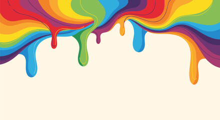 Rainbow Colorful Liquid Dripping Background Vector