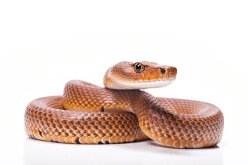 Fototapeta premium Snake reptile animal white background.