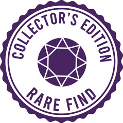 Purple Collector's Edition Rare Find Badge Icon for Limited Edition and Exclusive Product Labeling