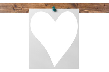 Blank paper notes pinned heard on board, transparent PNG template.