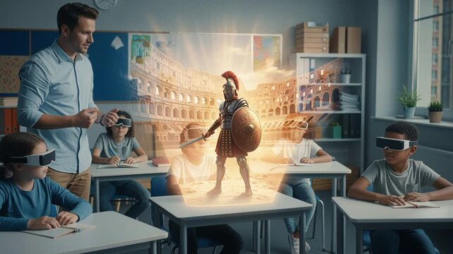 Immersive History Lesson With Holographic Gladiator Reenactment