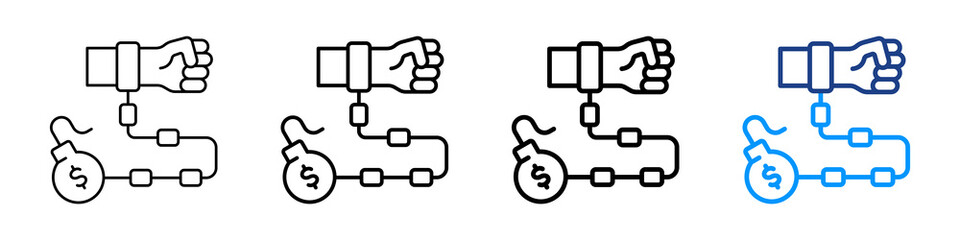 Debt Icon Different Style Outline Collection Set.