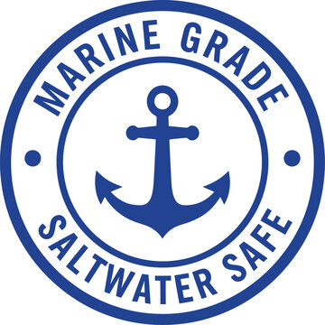 Marine Grade Saltwater Safe Anchor Badge Icon for Nautical Product Labeling and Packaging