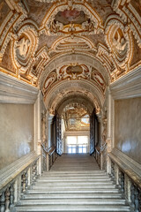 Obraz premium Grand staircase with ornate vaulted ceiling in Doge Palace Venice Italy interior