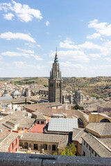 Obraz premium View of Toledo's skyline with historic architecture.. City of Toledo, Spain