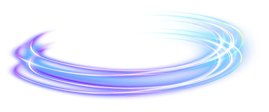 Neon color glowing lines background, high-speed light trails effect. Futuristic dynamic motion technology. Fast speed car. Long yellow and red way effect png