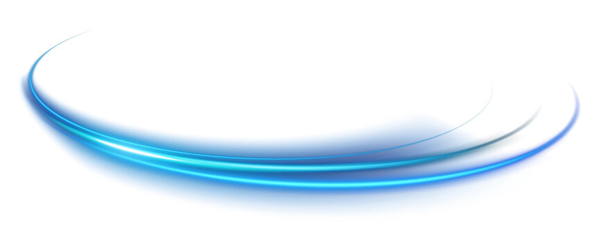 PNG. Wavy transparent curved lines in the form of the movement of sound waves in a set of different shapes of whirlpool, twist, spiral. Light arc in blue colors, in the form of a turn and a zigzag