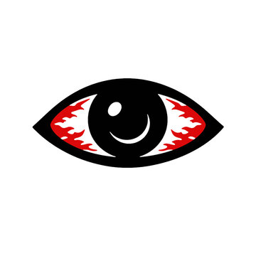 Scleritis Inflamed Eye Black Silhouette Icon