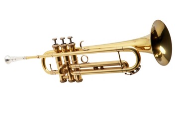 Obraz premium Trumpet horn white background performance.