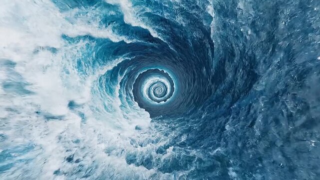 Ocean Water Vortex Swirling.