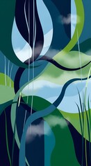 Abstract Nature Inspired Artwork Design.