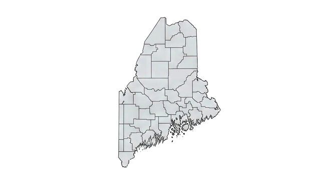Map of Maine divided into counties