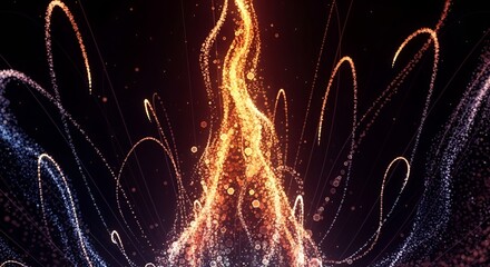 Vibrant sparks and fire abstract background.