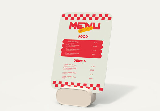 Menu Card Mockup with Table Tent