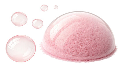 Pink soap bubbles and foam texture