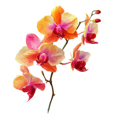 Orchid watercolor artwork, high-quality professional vector illustration isolated on a white background. © Cooper