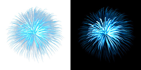 Intense bright blue fireworks blooming light explosion festive celebration event spectacular radiant display night sky background abstract © Creative Png