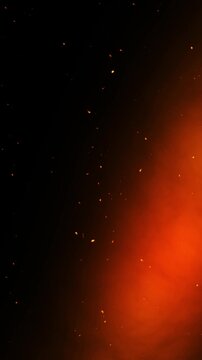 yellow smoke animation with black and red background