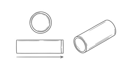 Illustration of a Cylindrical Tube and Its Variations in a Technical Environment