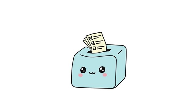  Cute Ballot Box Icon Animation Video