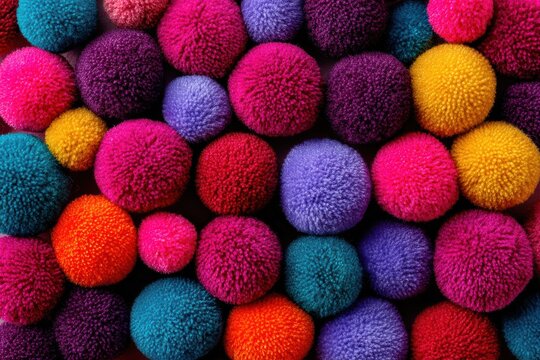 Colorful Pom Pom Collection: Vibrant Texture and Playful Design for Crafts