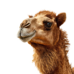 Obraz premium Close-up of a camel on transparent background