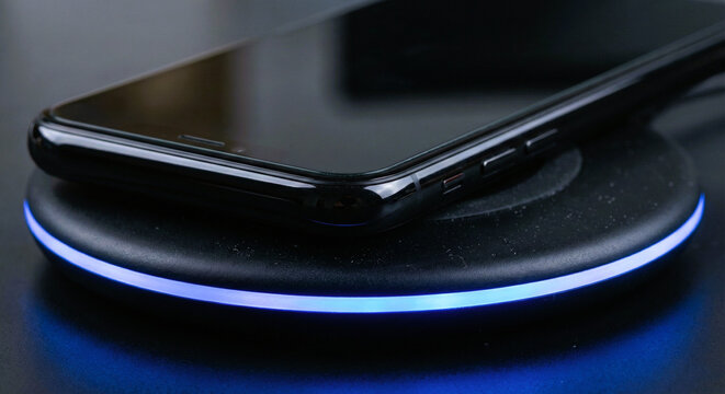 Smartphone Charging on Wireless Inductive Charger Pad