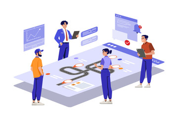 Business Growth & Entrepreneurship Planning Vector Illustration