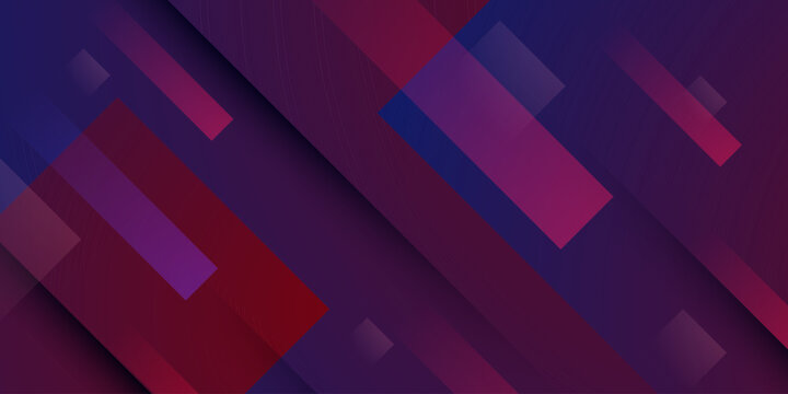 Abstract gradient red and blue overlap square theme background. Simple elegant and sporty background concept design. Trendy pattern concept banner.