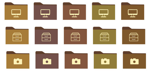 Digital Folder Icons: A grid of stylized digital folder icons, each distinctively marked with symbols of essential tools and functions, conveying efficient organization and access.