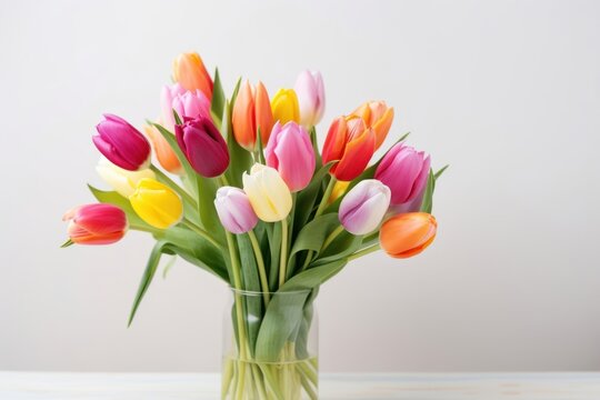 Beautiful bouquet of tulip flowers plant inflorescence arrangement.