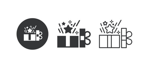 Obraz premium Giftbox icon. Multi series icon. Perfect pixel isolated on white background. Vector illustration