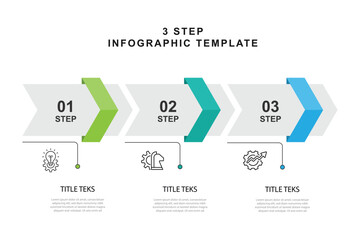 3 step design template infographic vector element 