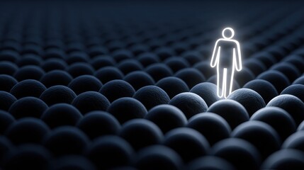 Fototapeta premium Stand Out from the Crowd: Individuality in a Sea of Conformity Concept