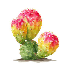 Moon Cactus watercolor vector, hand-painted style, high-quality illustration isolated on white background. © Cooper