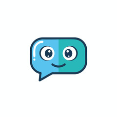 Obraz premium Smiling Cartoon Speech Bubble Icon