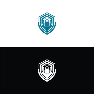 A strong shield icon encompassing a geometric 3D cube, representing secure data storage, digital protection, and information integrity.