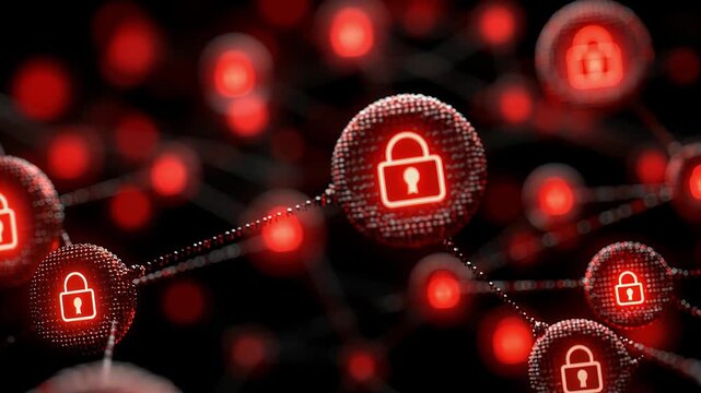 Visual Representation Of Connected Circular Locks On Shaded Background