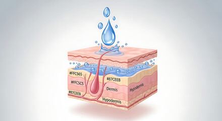3D medical illustration of water droplet melting ice layers revealing global warming impact on Earth