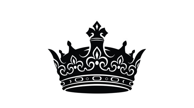 Detailed black crown design ornate royal headwear striking silhouette